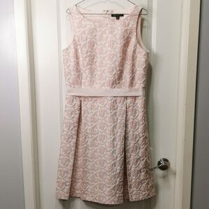 Brooks Brothers Blush Flora Brocade Midi Dress
